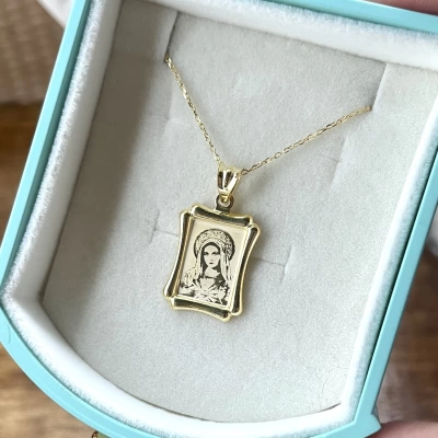 Meryem Ana Plaka Kolye I 925 Gümüş