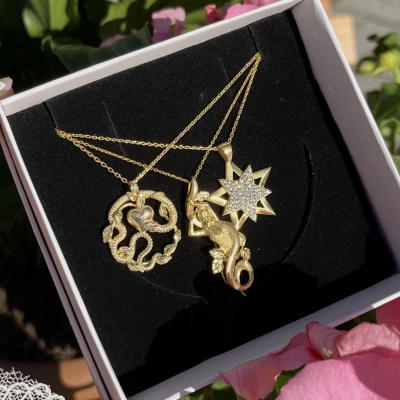 Siren, Yıldız ve Yılan Kolye Kombini I 925 Gümüş