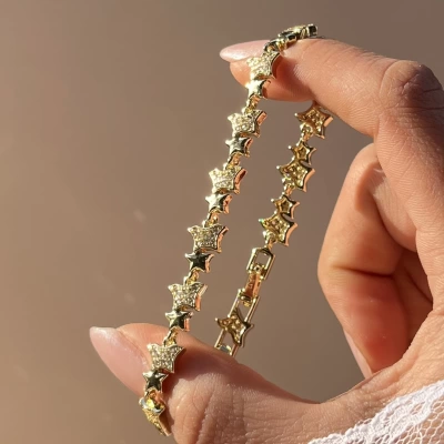 Yıldızlı Vintage Bileklik I 14K Altın Kaplama