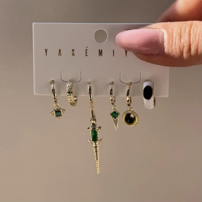 Timsahlı Küpe Takımı I Xuping