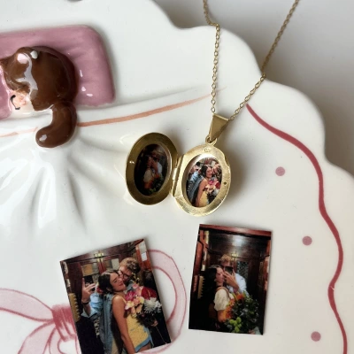 Oval Fotoğraflı Kolye