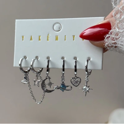 Kozmik Aşk 6lı Küpe Takımı