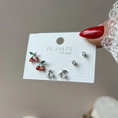 Kiraz Rüyası 6lı Küpe Seti