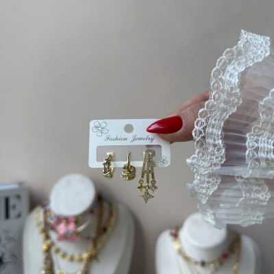 Işık Tanesi 3lü Küpe Seti