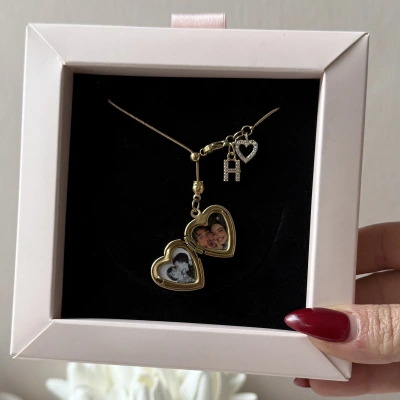 Harfli Asansörlü Fotoğraflı Kolye ( 1,5 cm )