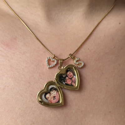 Harf Charmlı Fotoğraflı Kolye ( 1.5 cm )