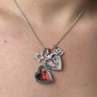 Harf Charmlı Fotoğraflı Kolye ( 1.5 cm )