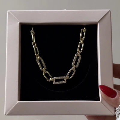 Taşlı Zincir Kolye