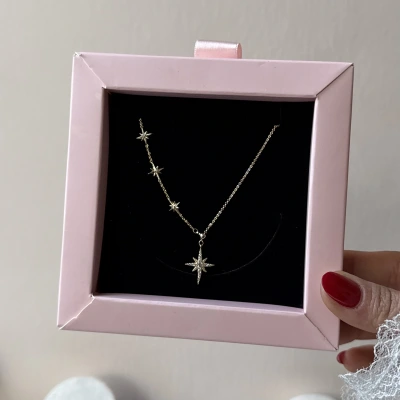 Asansörlü Kuzey Yıldızı Kolye