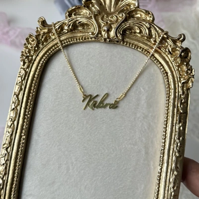 Su Yolu Zincirli İsim Kolye