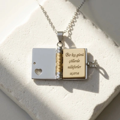 Şiirli Kitap Kolye (Karışık Renk )