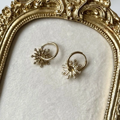 Taşlı Yıldız Küpe