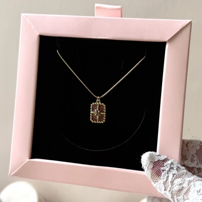 Bordo Kuzey Yıldızlı Kolye