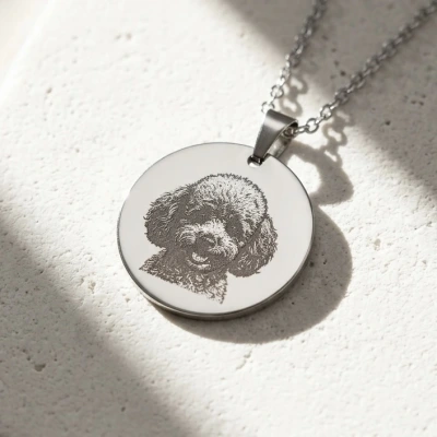 Çizimli Fotoğraflı Kolye