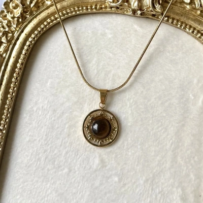 Vintage Kaplan Gözü Kolye