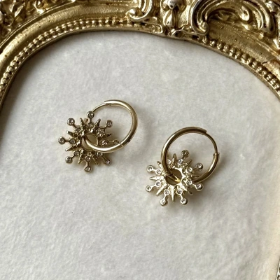 Taşlı Yıldız Küpe