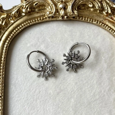 Taşlı Yıldız Küpe