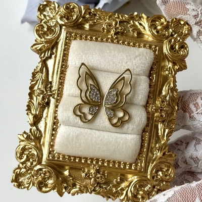 Taşlı Kelebek Küpe