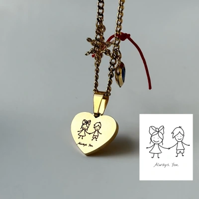 Şans Charmlı Kendin Yaz Kendin Çiz Kolye