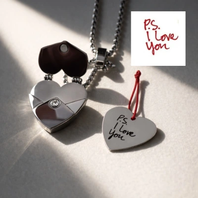 Kendi El Yazın Kalp Zarf Kolye