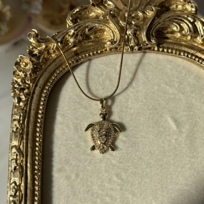 Taşlı Kaplumbağa Kolye
