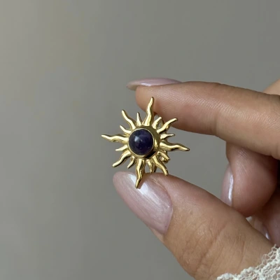 Lacivert Taşlı Güneş Yüzük