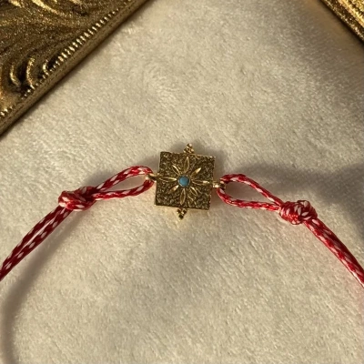 Mavi Taşlı Nazar Boncuk İpli Bileklik