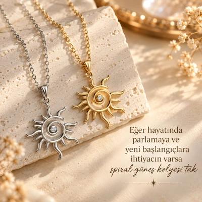 Spiral Güneş Kolye