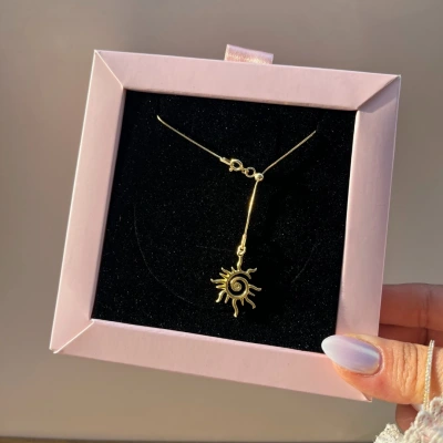 Antik Güneş Gümüş Kolye