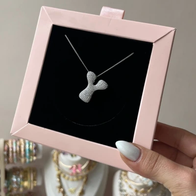 Balon Harfli Kişiye Özel Gümüş Kolye