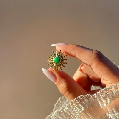 Emerald Sunburst Yüzük