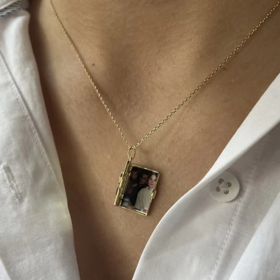 Kalpli Fotoğraflı Kolye | 925 Gümüş