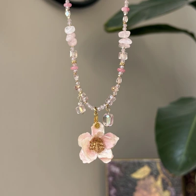 Gerçek Sakura Charmlı Kolye