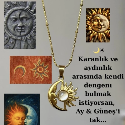 Güneş ve Hilal Kolye