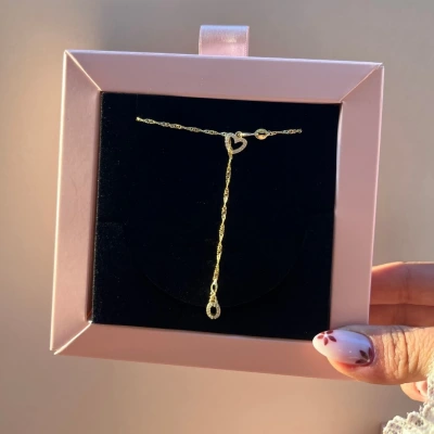 Heart Tie Gümüş Kolye