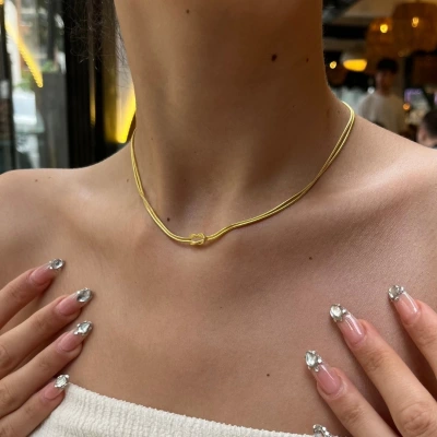 Infinity Silk Tie Gümüş Kolye