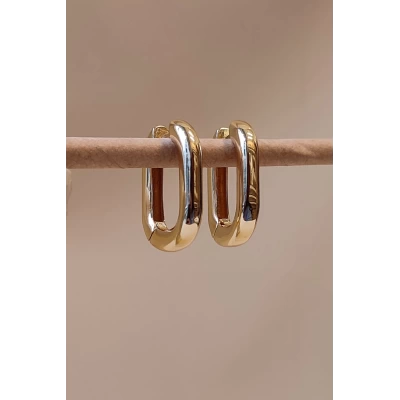 Kalın Oval Küpe | Çelik