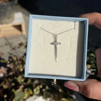 Taşlı Kılıç Kolye I 925 Gümüş