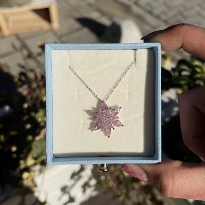 Violet Çiçek Kolye I 925 Gümüş