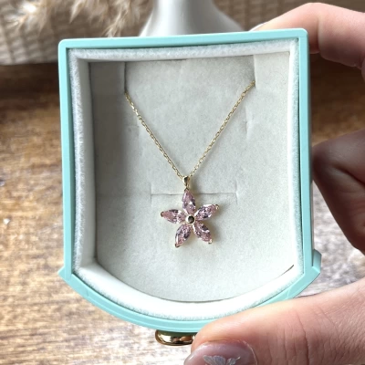 Violet Çiçek Kolye I 925 Gümüş