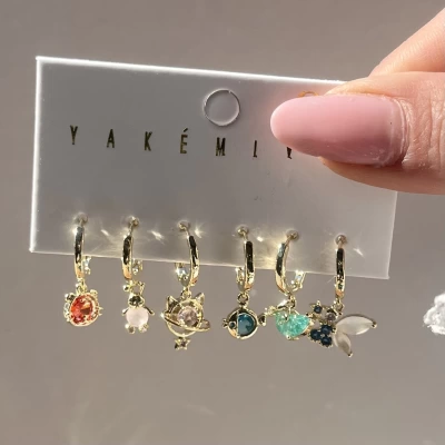 Renkli Mini Motifli Küpe Takımı I Xuping