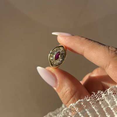 Pembe Elmas Pırıltısı Yüzük