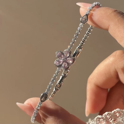 Prenses Çiçekli Baby Bileklik I Çelik