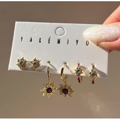 Renkli Mini Motifli Küpe Takımı I Xuping