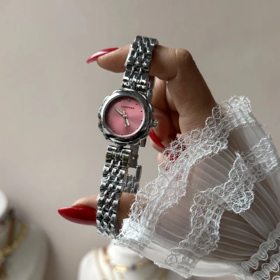 Pembe Çiçek Ekran Choppers Saat