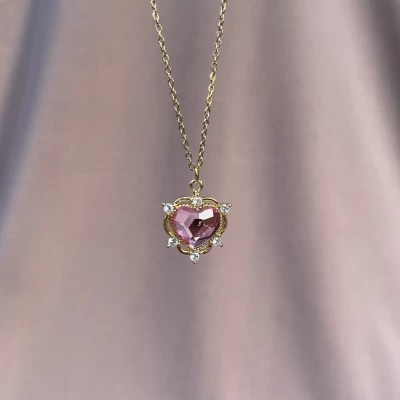 Tasarım Opal Pembe Kap Kolye | Çelik