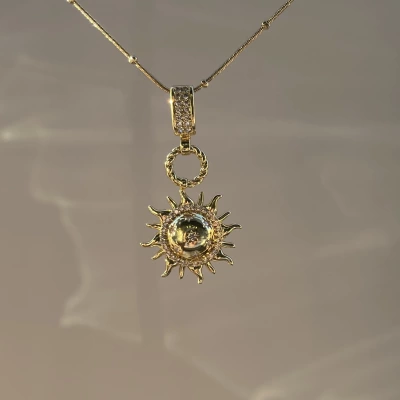 Tasarım Vintage Güneş Kolye I Çelik