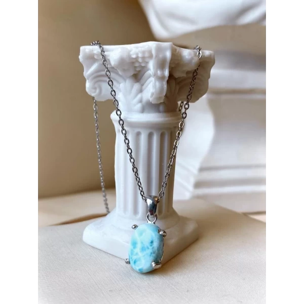 Larimar Taşlı Kolye (Rahatlatıcı Taş) |925 Gümüş