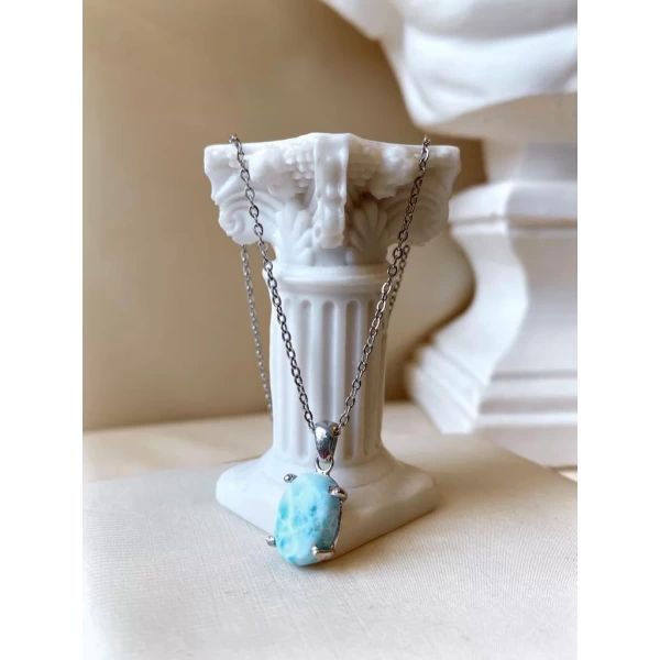 Larimar Taşlı Kolye (Rahatlatıcı Taş) |925 Gümüş