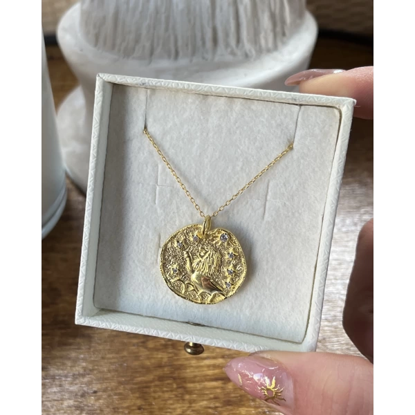 Aslan Vintage Madalyon Kolye I 925 Gümüş